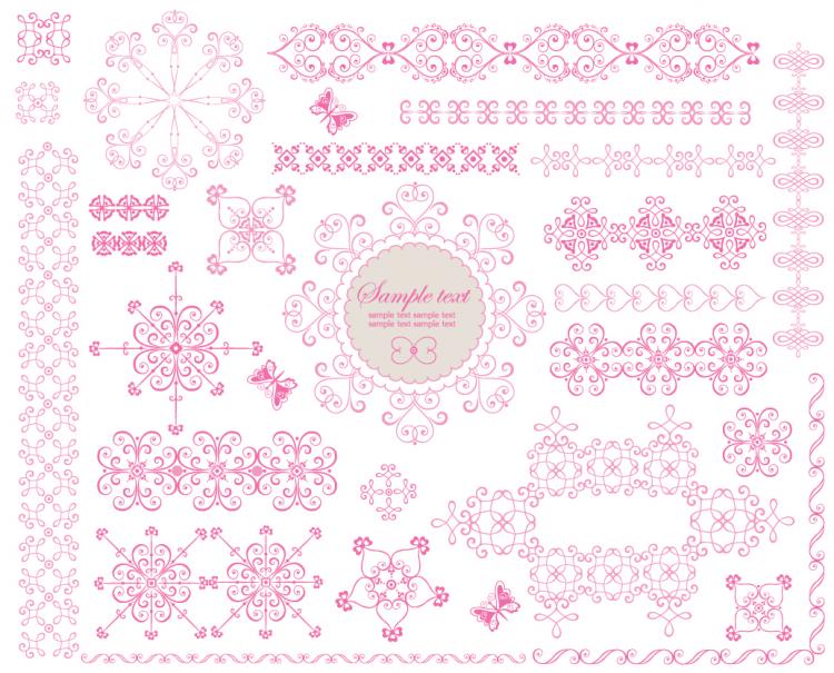 free vector Exquisite lace pattern 03 vector